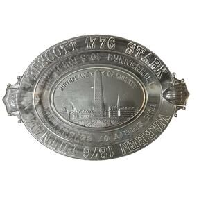 Antique Serving Plate EAPG Glass 1776 1876 Heroes of Bunker Hill USA Patriotic